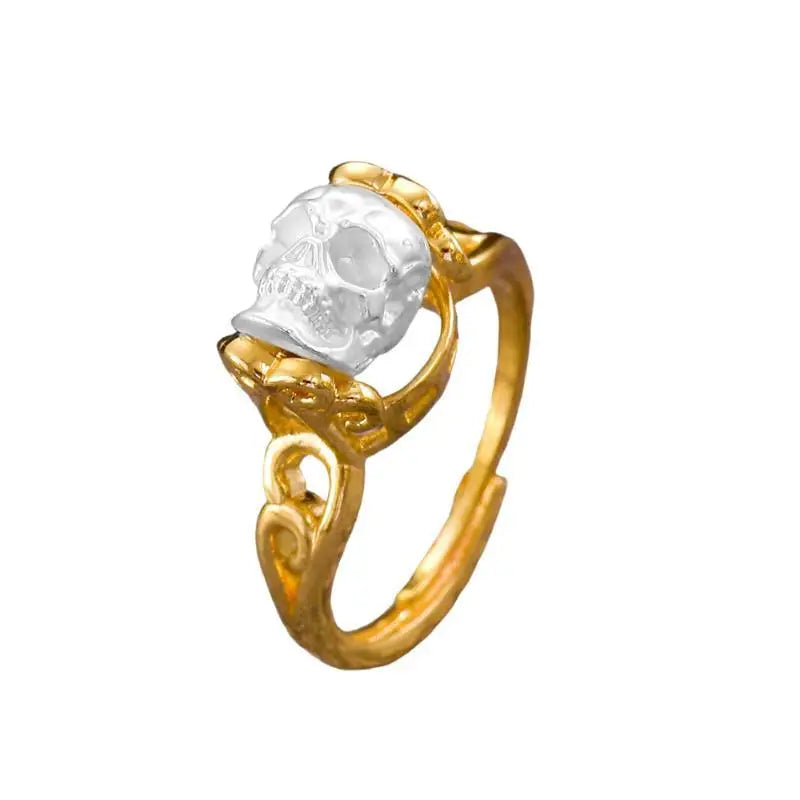 1Pcs New Vintage Gothic Steel Skull Rings Women Punk Rock Skeleton Women Ring Punk Rock Party Jewelry Accessories Qme A2