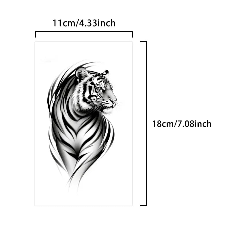 Tattoo Sticker Temporary Tattoo Waterproof Long Lasting Herbal Juice Large Tiger Pattern for Men Women Arm Body Art Qme HC915