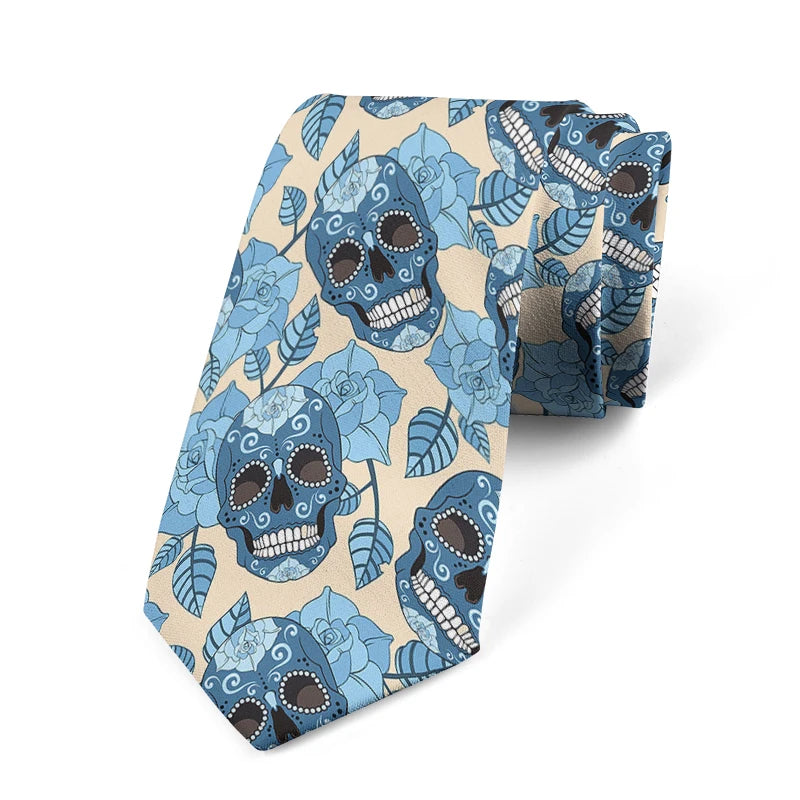 Funny Cartoon Skeleton 3D Printed Tie Unisex Fashion Business Qme style5