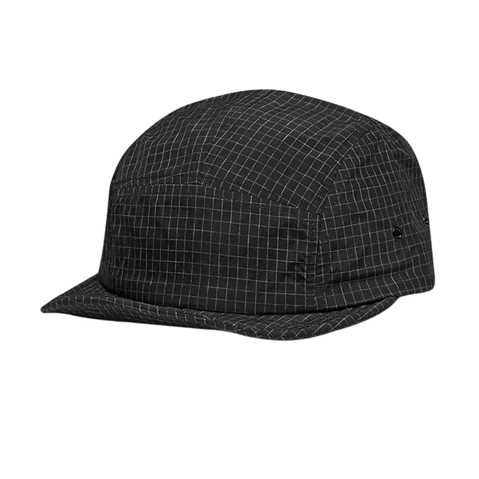 Unisex Plaid Outdoor Quick Drying Baseball Cap Breathable Mesh Versatile Hat for Sports Hiking and Running Fashionable Headwear Qme Black One Size