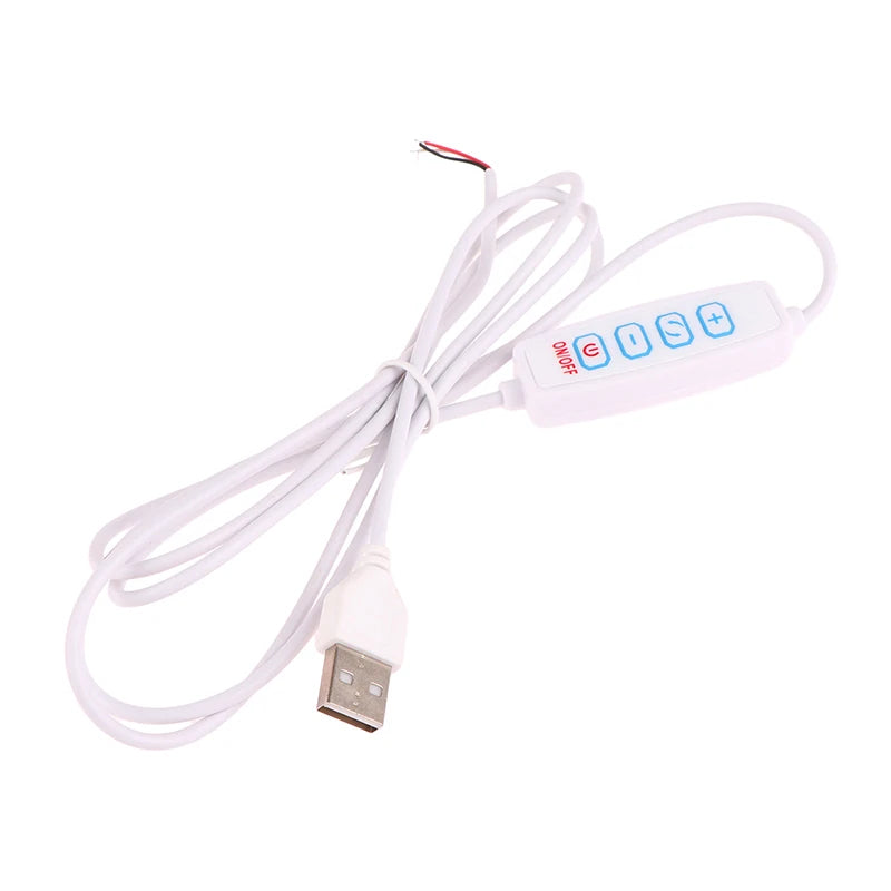 USB 5V LED Tri-color Dimming Color Switch Cable Dimmer 4-Key Controller 2CH For Low Voltage LED CCT Bicolor Light Qme white