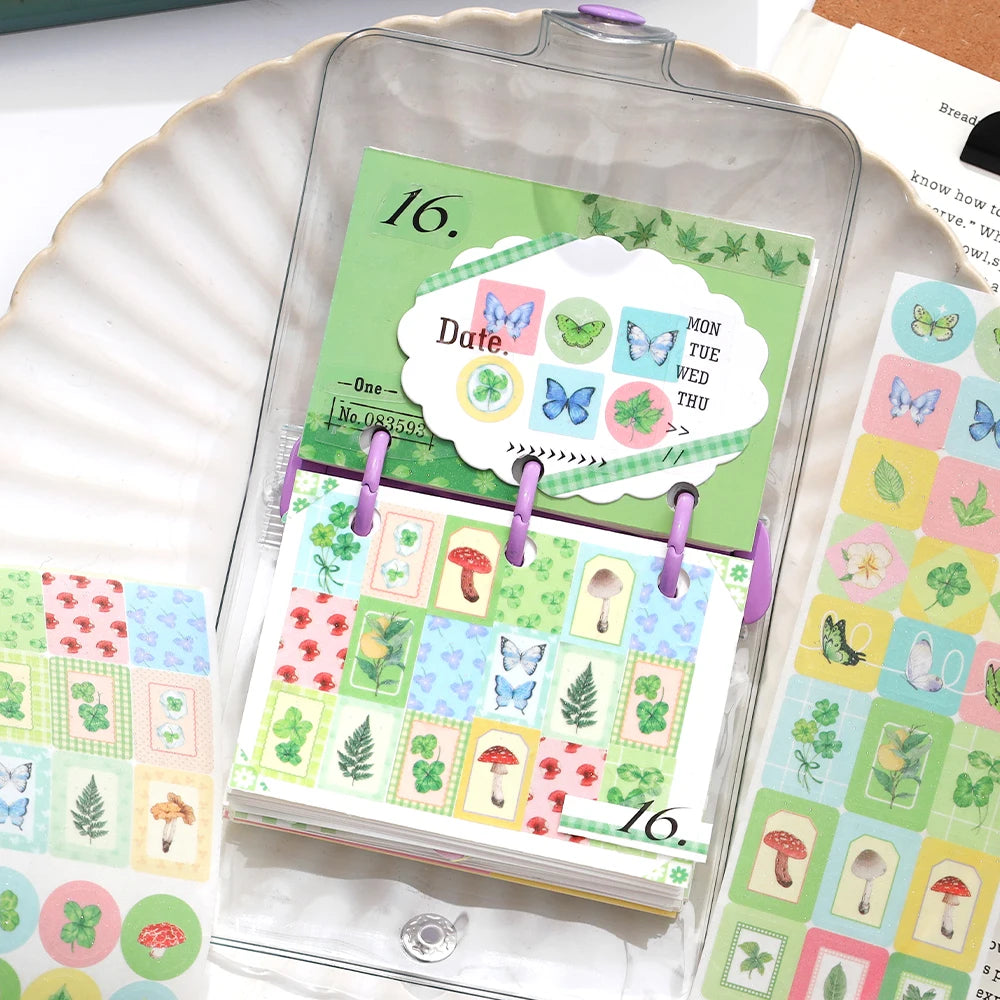 5x200cm Art Manual Account Masking Tape DIY Scrapbooking Label Material Collage PET Tapes Creative DIY Journal Stationery Qme
