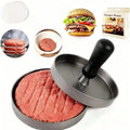 Hamburger Meat Press Aluminum Wooden Handle Manual Burger Maker Qme 1pc