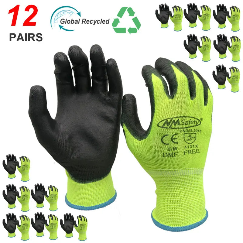 5pairs 500 Labor Protection Rubber Gloves Elastic Anti-slip Wear-resistant Soft Breathable Latex Foam Qme