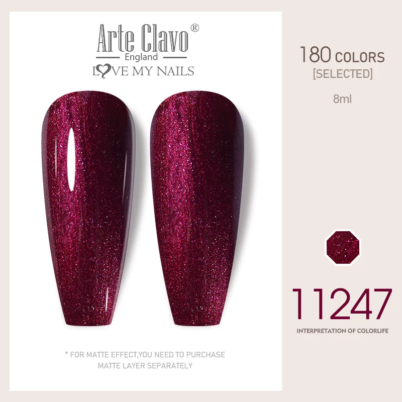 Arte Clavo Colorful Glitter Series UV Gel Nail Polish Sequin Soak Off