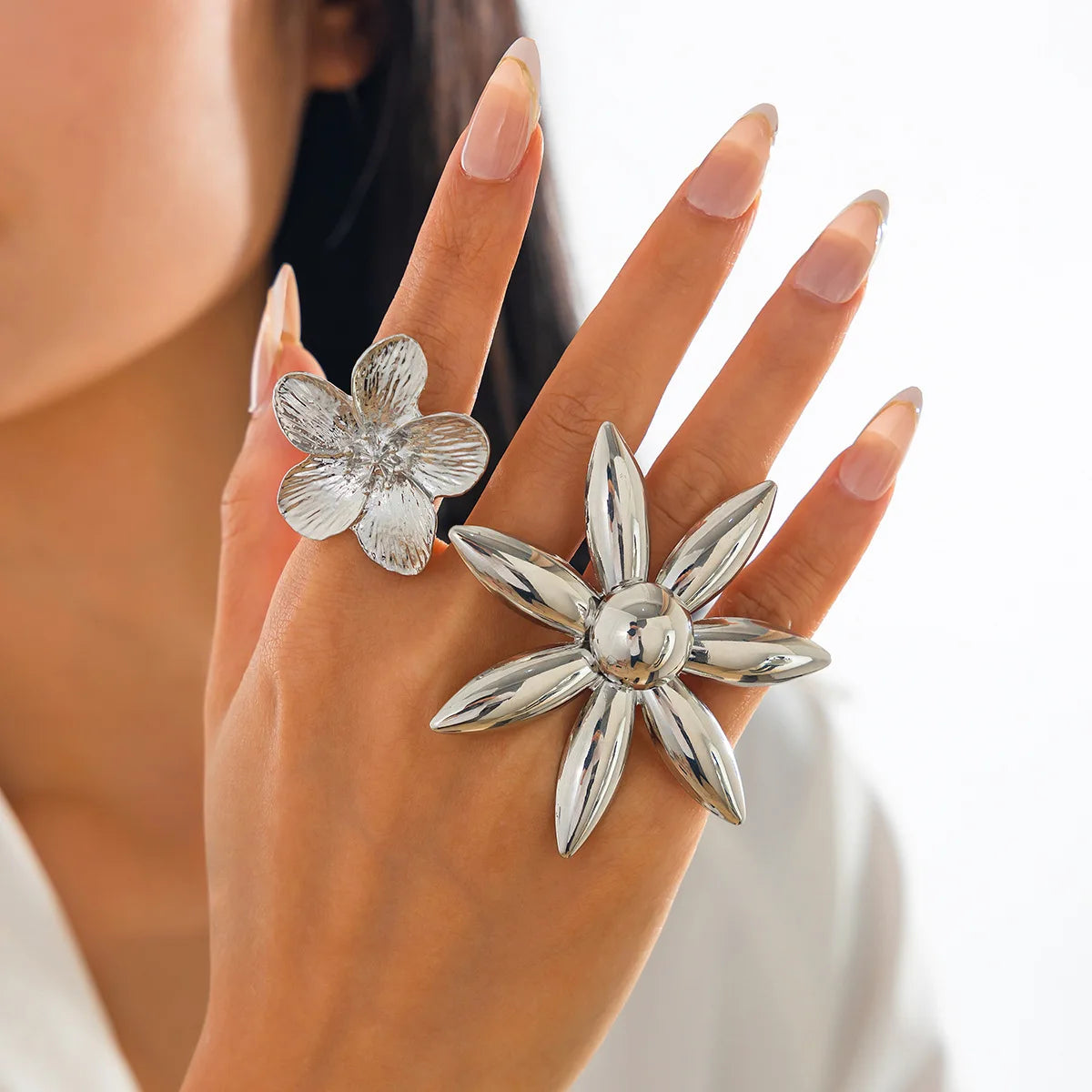 Fashion 5 Styles Creative Boho Metal Butterfly Flowers Ring for Women Fashion Statement 2025 Adjustable Finger Ring Wed Jewelry Qme