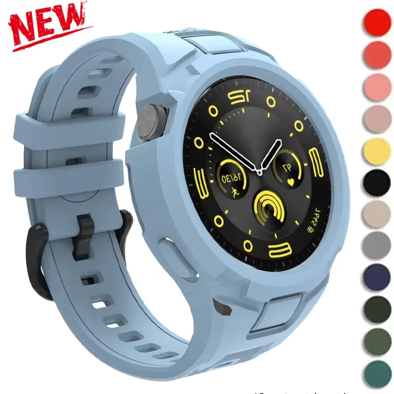 Strap+Case for Huawei Watch GT5 4 41/46 GT3 42 Sports Breathable Smart Watch Strap Replacement for huawei watch gt5 gt4 41/46mm Qme