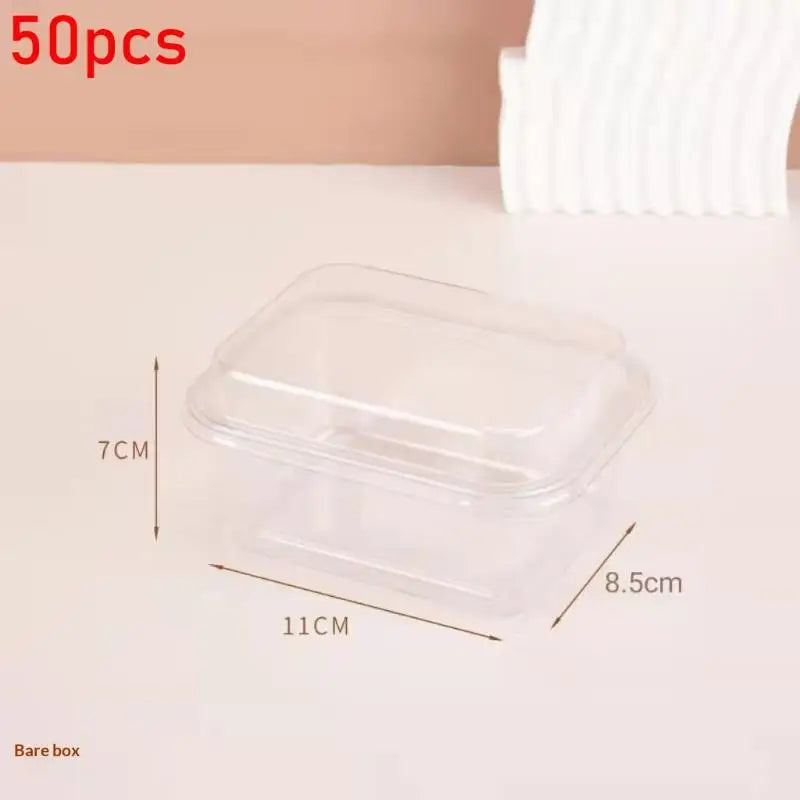 10 Transparent Sandwich Cake Holder Bakery Food Boxes Cupcake Qme 50PCS