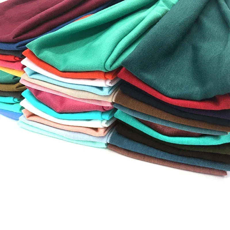 Women Headband Twist Cotton Sport Wide Turban Twisted Knotted Qme