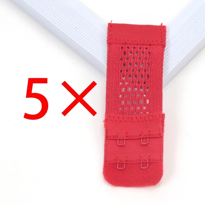 Bra Extender Women's Elastic Extension Strap Hook Clip Expander Qme Red one size