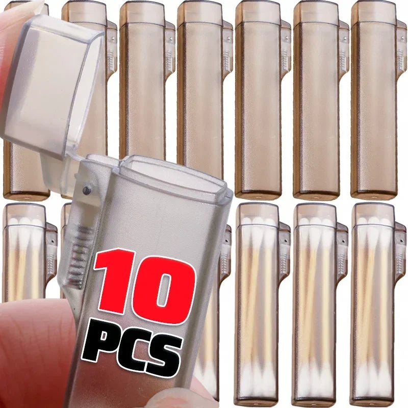 10/5PCS Portable Transparent Toothpick Holder Reusable Toothpick Storage Box Cotton Swab Case Needle Cases Restaurant Supplies Qme