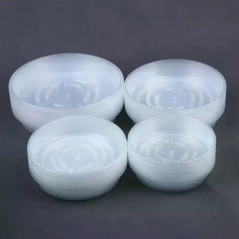 10pcs New Round Flower Pot Tray Clear Desktop Plant Saucer Plastic Trash Storage Flower Pot Base Qme