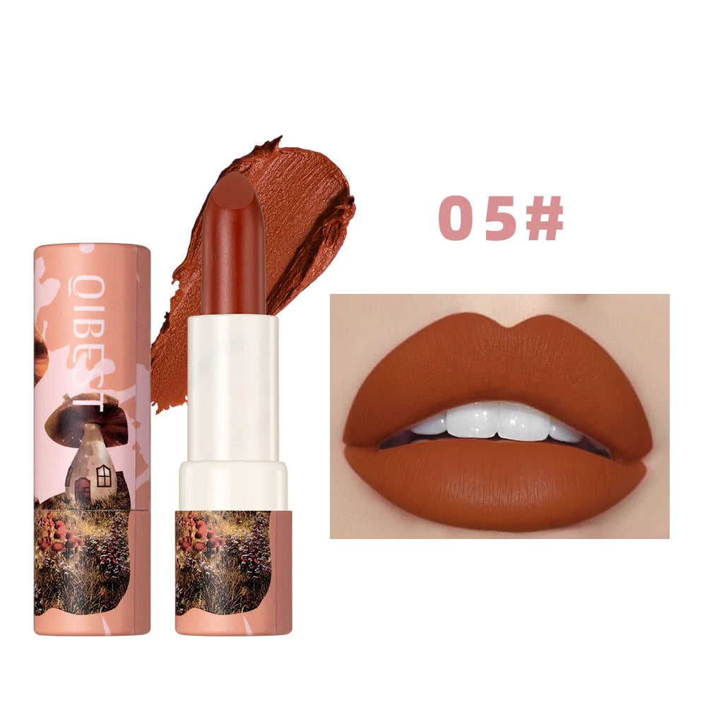 Matte Lipstick Long Lasting Waterproof Lip Stick Smudge-free Classic Highly Pigmented Velvet Red Lip Tint Makeup Lip Stain Qme 05