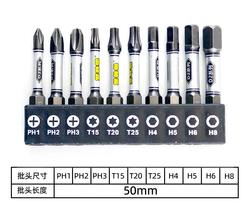 Upgrade 1 4 Screwdriver Bit Impact Drill Batch Head Torx Hexagonal Qme WHITE