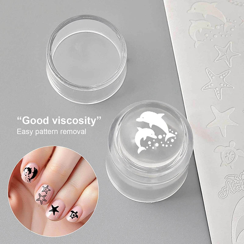 Jelly Silicone Nail Stamper Scraper Transparent Templates Stamp Qme