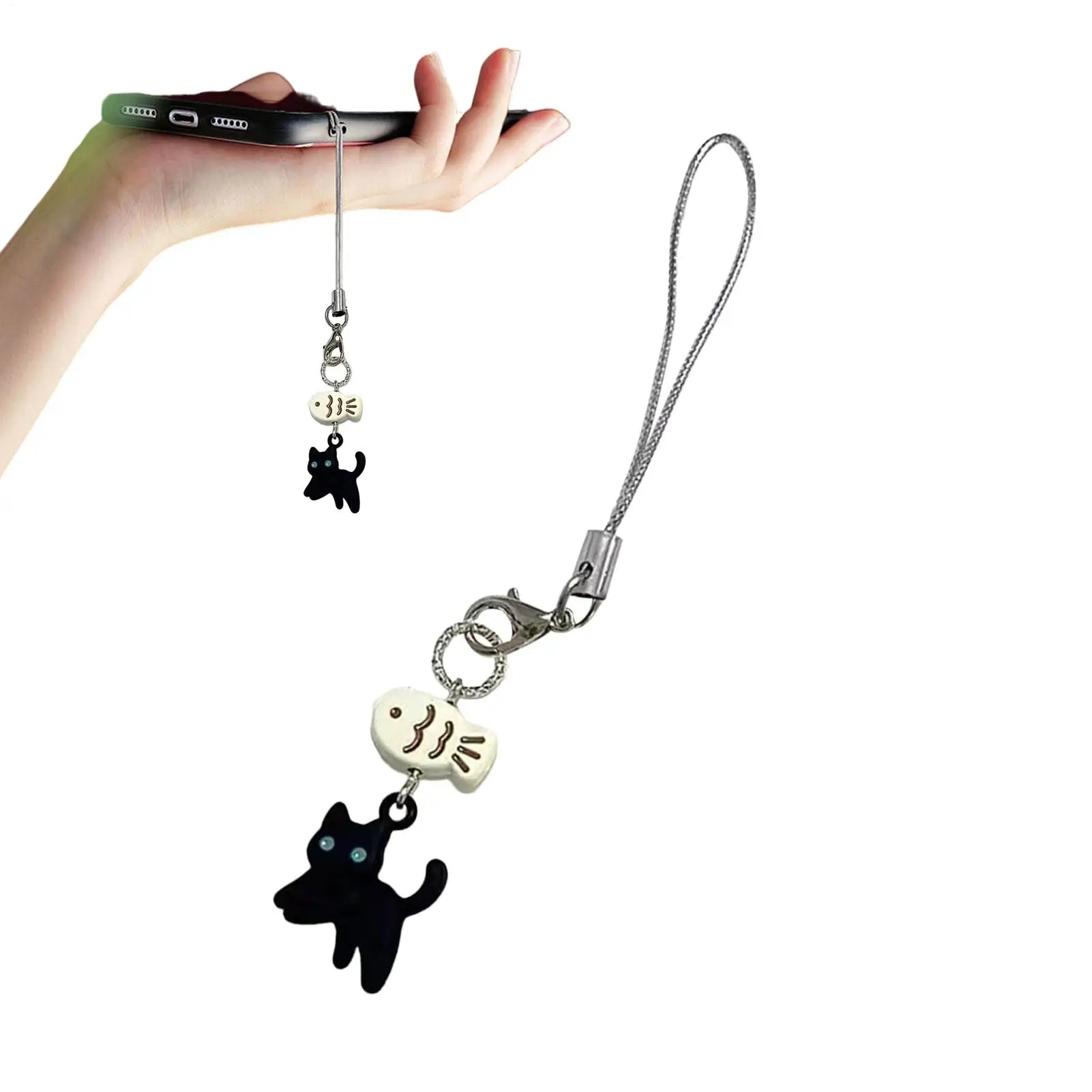 1pc Animal Phone Pendant Resin Cat Cartoon Phone Pendant Aesthetic Phone Accessories Animal Phone Strap For Phone & Keychain Qme