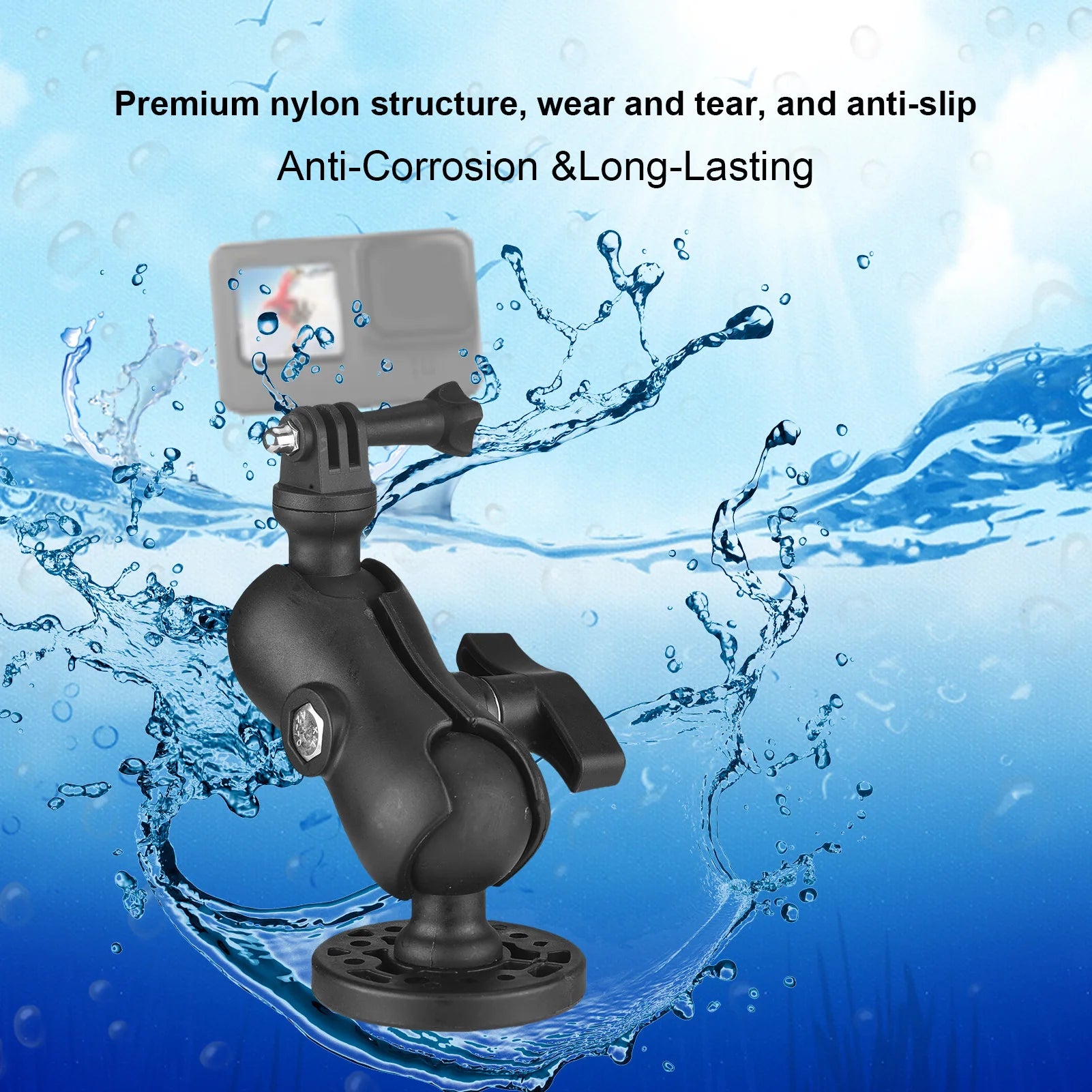 Kayak Camera Mount Kayak Action Camera Mount 360 Degree Adjustable Small Boat Track Cameras Holder Kayak Camera Holder Qme