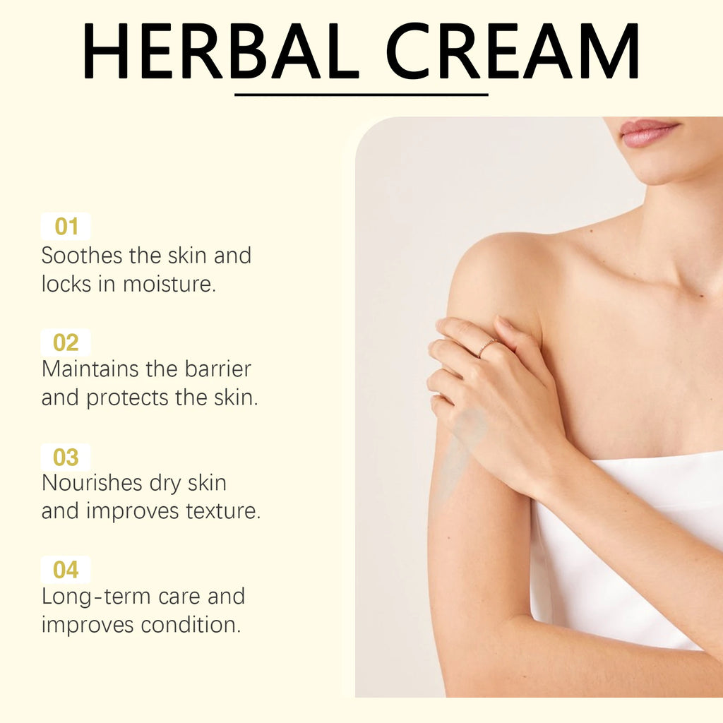 Herbal Cream Soothing Moisturizing Skin Cream with Tea Tree Centella Asiatica for Dry Skin Daily Nourishing Improve Skin Dryness Qme