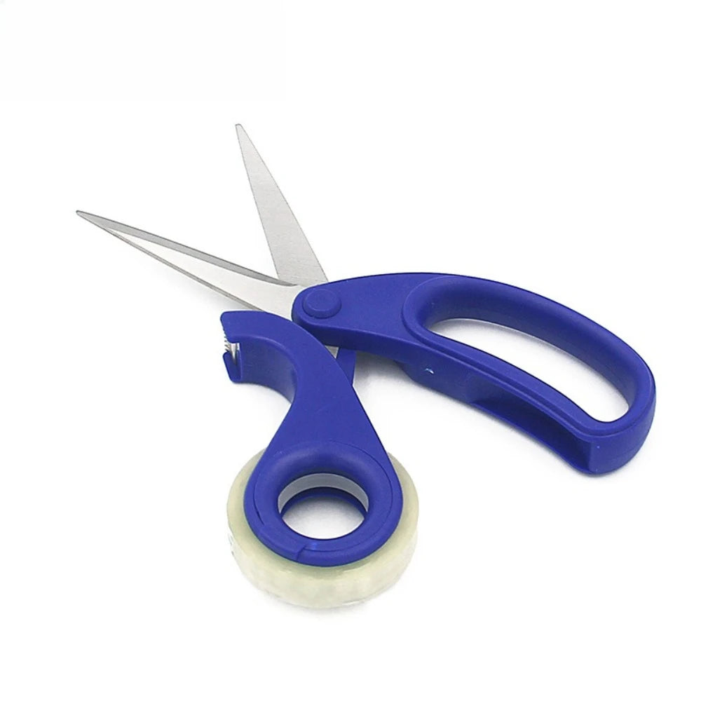 2-in-1 Scissors Adhesive Tape Dispenser Cutter - Desktop Tape Dispenser for Gift Packaging, Multi Functional Scissors with Tape Qme 1pc