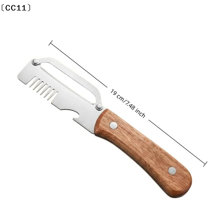 3-in-1 Serrated Peeling Knife Premium Vegetable Peeler Handle Bottle Qme