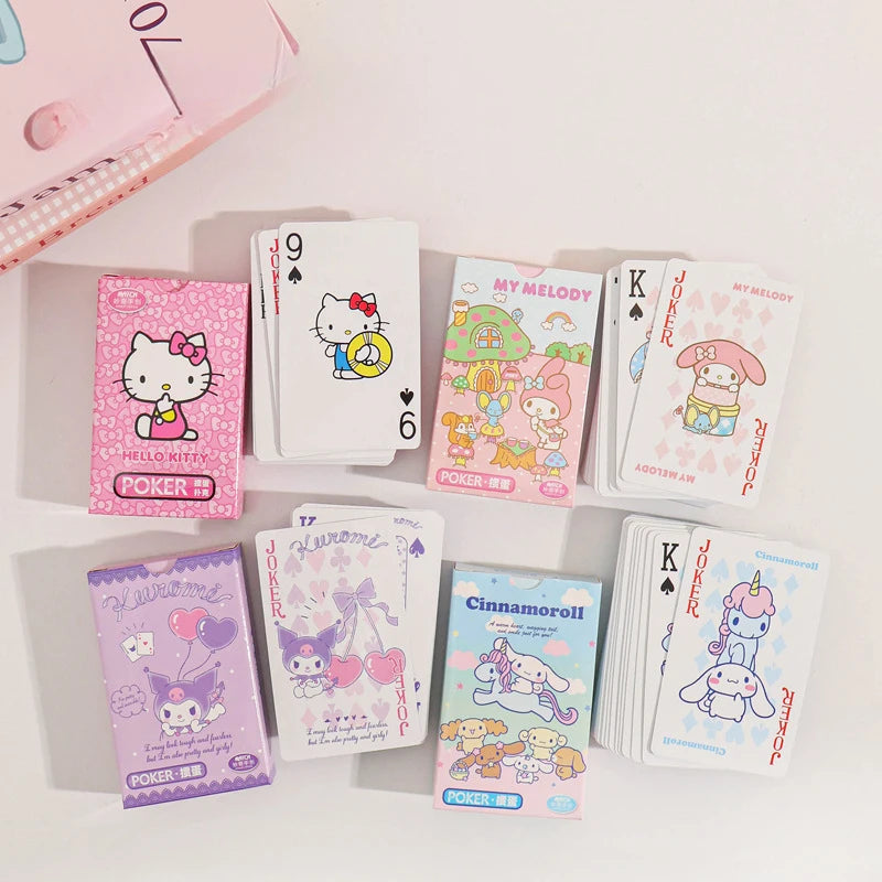 Hello Kitty: Cute, Cartoon-Style, Fun, and Casual Entertainment Melody & Hello Kitty Series Playing Cards Game Cards Qme