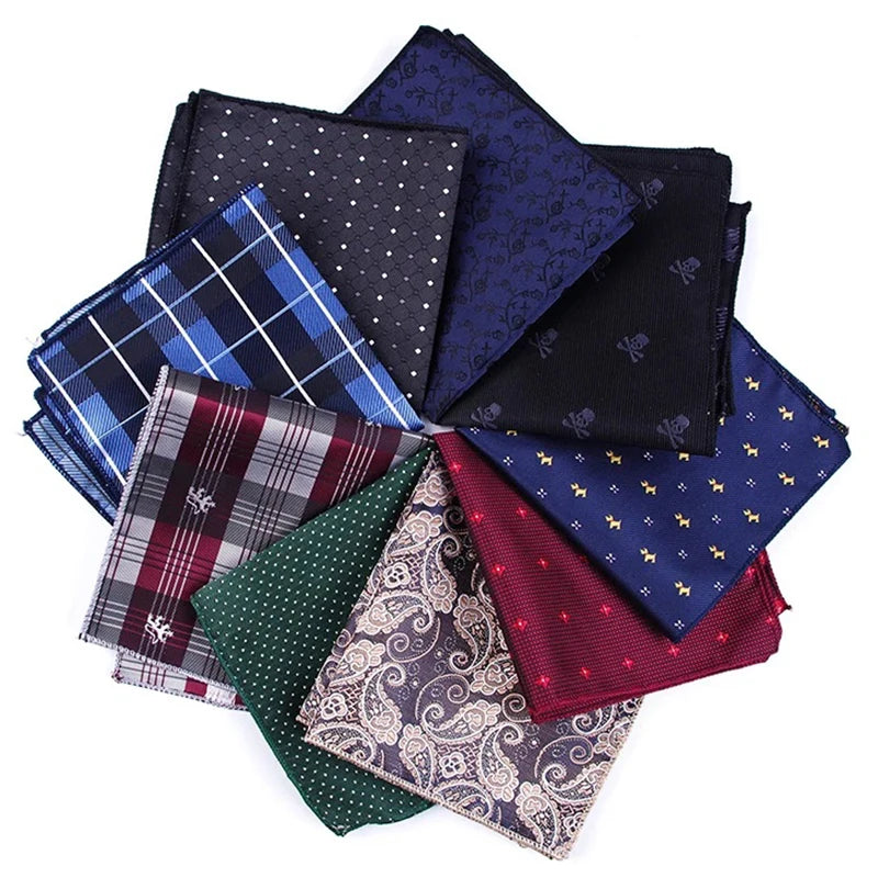 Men Pocket Square Suits Hanky for Men Plaid Handkerchiefs Casual Suit Square Handkerchief Towels for Party Classic Suit Napkin Qme
