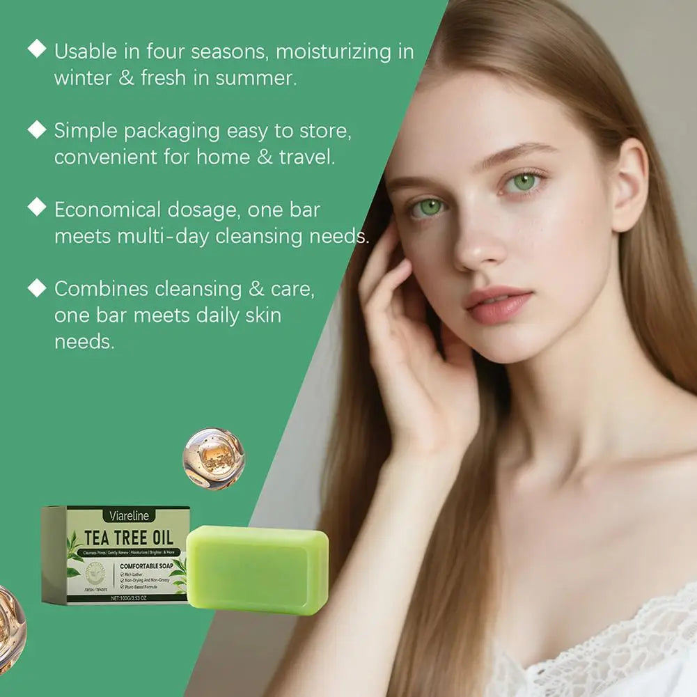 Handmade Soap Face Body Wash Tea Tree Oil Cleaning Gentle Exfoliating Qme