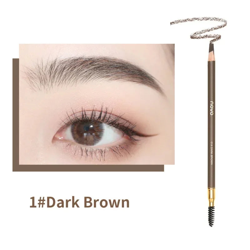 Eyebrow Pencil High Quality Pull Eyebrow Pencil Waterproof Hard Core Flat Head Pencil White Black Leather Makeup Pen Enhancers Qme Color-1