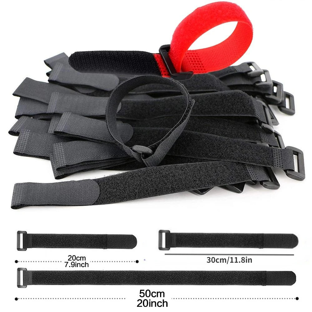 10pcs Nylon Hook & Loop Strap Cable Durable Self-adhesive Bike Tie, Reusable Fastening Nylon Cable, Length Qme 2 15cm