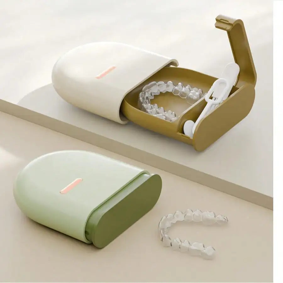 Portable Denture Storage Box Adult Detachable Retainer Case Outdoor Qme