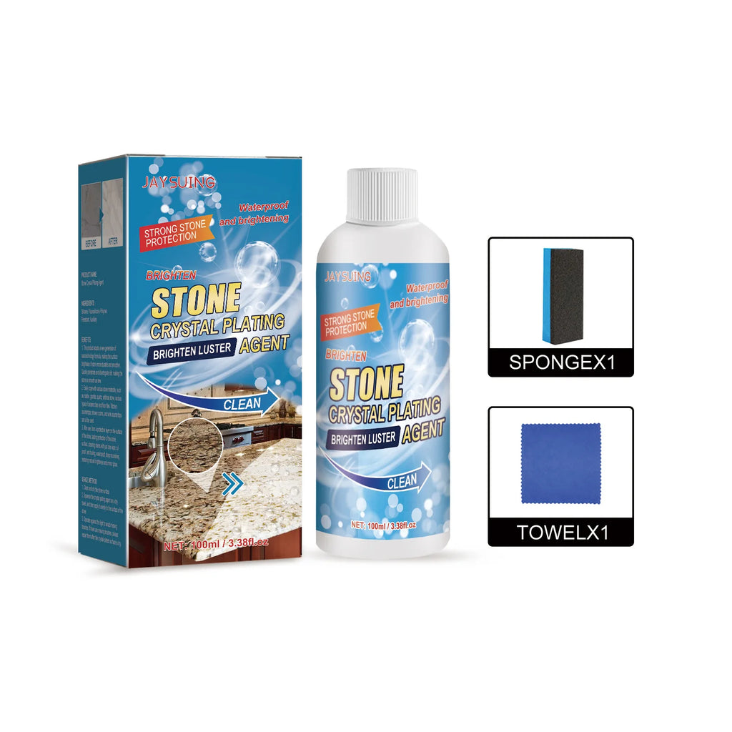 Stone Crystal Plating Agent Stonework Polishing Coating Marble Quartz Tile Anti-Corrosion Scratches Repair Stone Stain Remover Qme 100ml Boxed