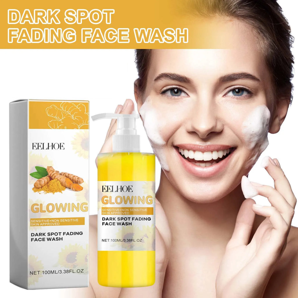 Turmeric Brightening Cleanser Deep Cleansing Makeup Remover Refreshing Non-Tightening Facial Wash Natural Skincare Formula Qme