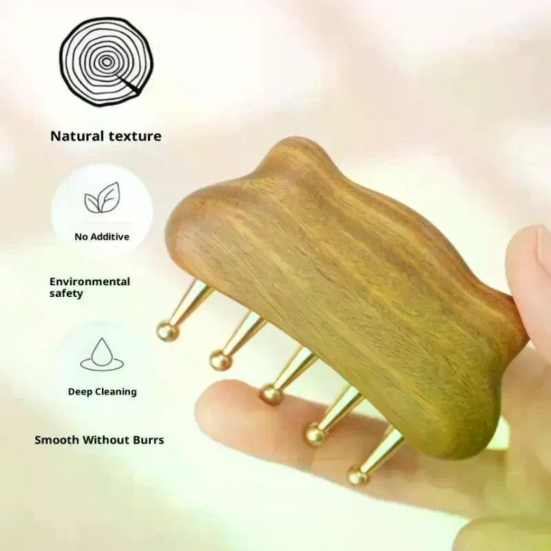 Portable Brass Gua Sha Massage Tool Head Neck Leg Body Meridian Qme