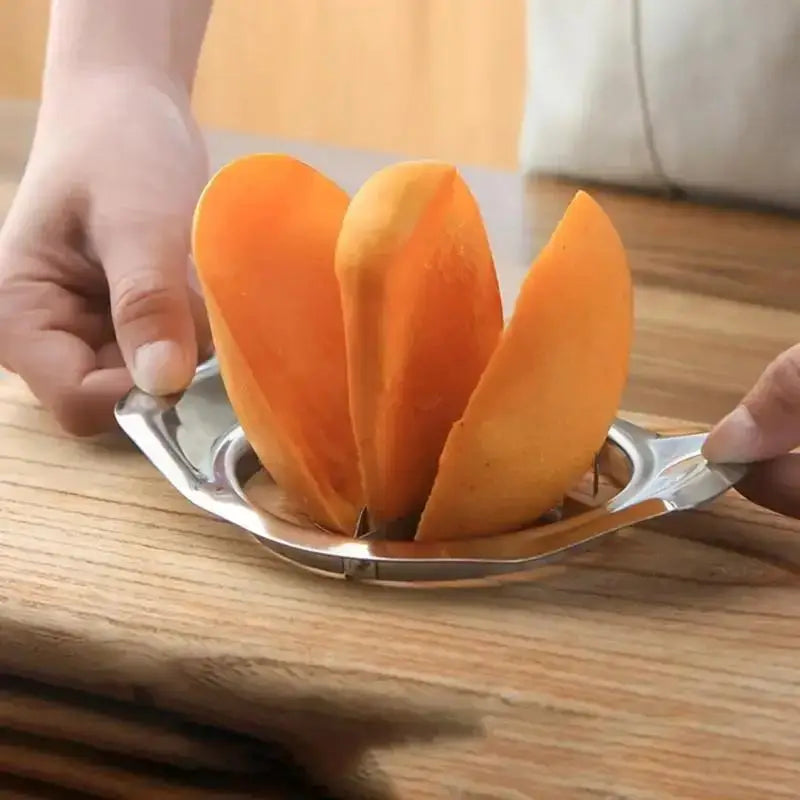 Stainless Steel Mango Cutter Kitchen Tool - Creative Fruit Splitter Corer Slicer Peeler Gadgets for Easy Mango Preparation Qme