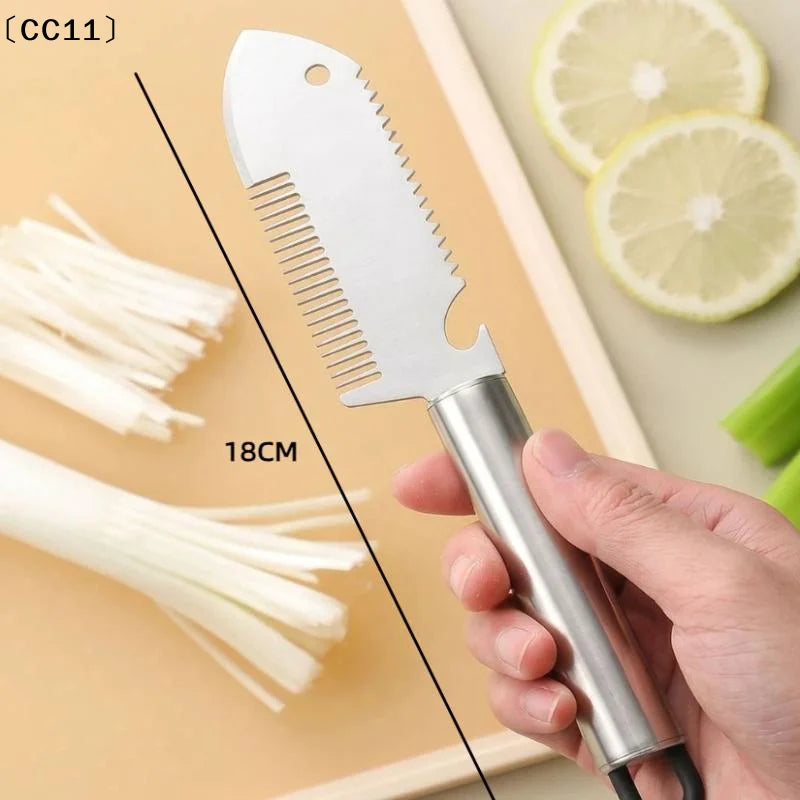 Ergonomic Vegetable Knife Stainless Steel Scallion Slicer Handle Qme
