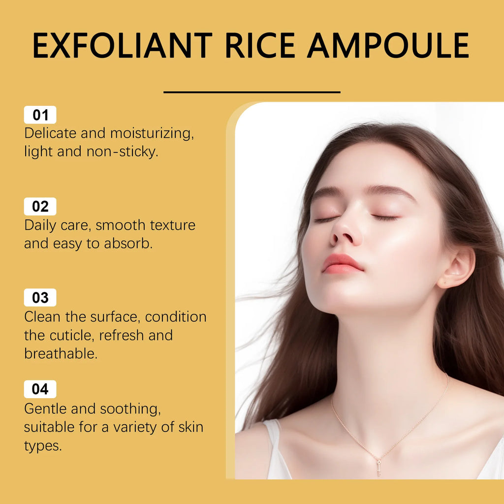Black Rice Exfoliating Serum For Face Moisturizing Rejuvenating Essence Prevent Dryness Fade Fine Lines Collagen Facial Ampoules Qme