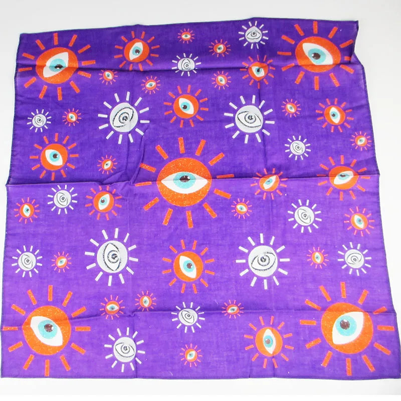 Children Women's Organic Pure Soft Cotton Scarf Square Custom Printed Qme PURPLE One Size
