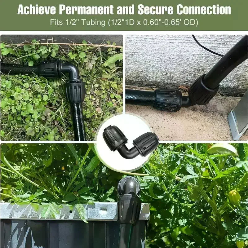 1 2-inch Drip Irrigation Fitting Elbow Connector Anti-drip Lock Nut Qme