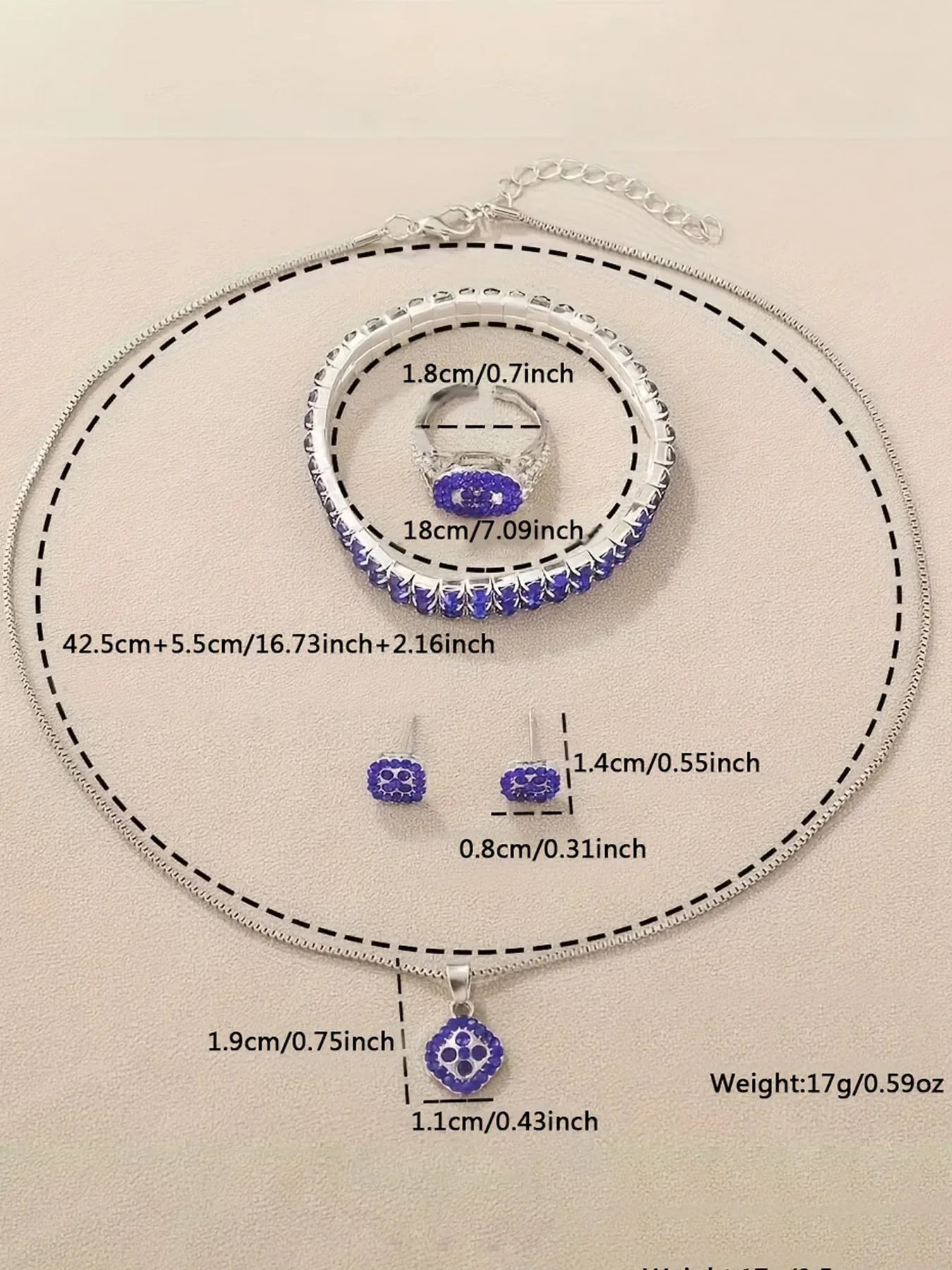 6pcs Luxurious diamond-studded bracelet watch set for women, featuring a quartz wristwatch with five exquisite pieces. Qme