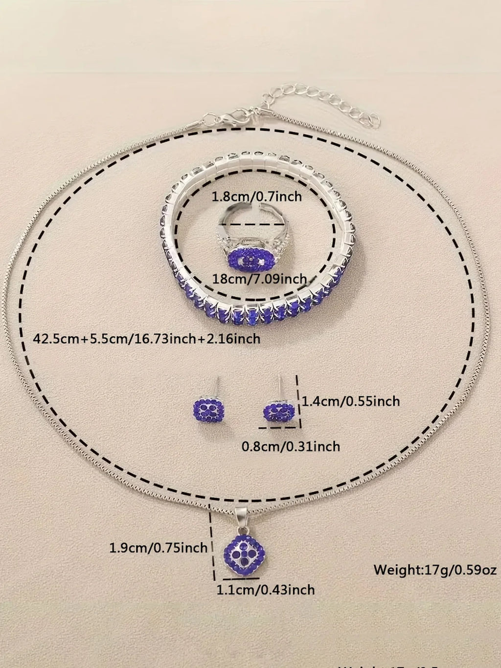 6pcs Luxurious diamond-studded bracelet watch set for women, featuring a quartz wristwatch with five exquisite pieces. Qme