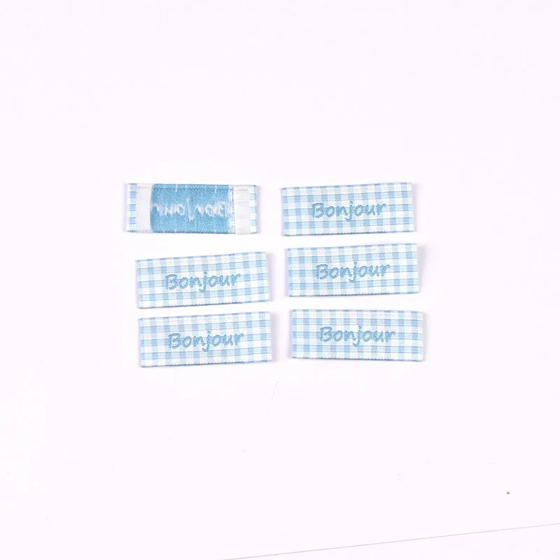 50pcs 12-50mm Assorted Cute Fabric Labels, Handmade Cotton Clothing Tags for DIY Sewing Crafts Clothes Bags cp3839 Qme 40x15mm-12