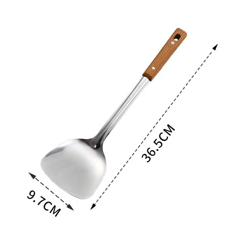 Durable Stainless Steel Wok Spatula Long Handle Kitchen Gadgets Qme Turner