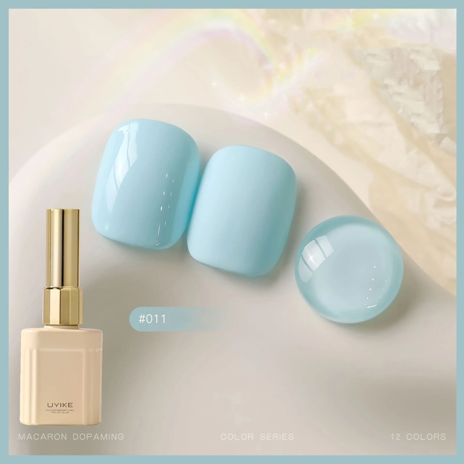 12 Colors Candy Macaron Gel Nail Polish Set, High Saturation Pastel Jelly Gel Polish, Soak Off UV LED Nail Art Manicure Set 15ml Qme 11