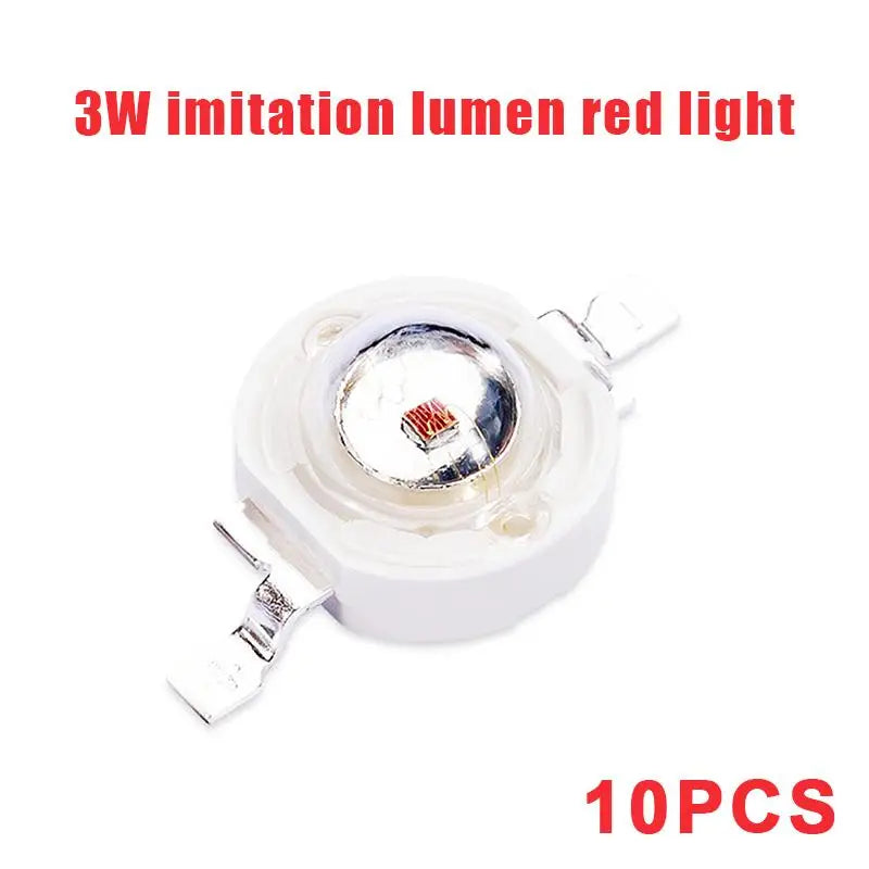 10Pcs High Power 0.5/1/1.5/3W Imitation Lumen LED Lamp Beads With High Brightness For DIY Lighting Flashlight Repairs Qme 3W Red