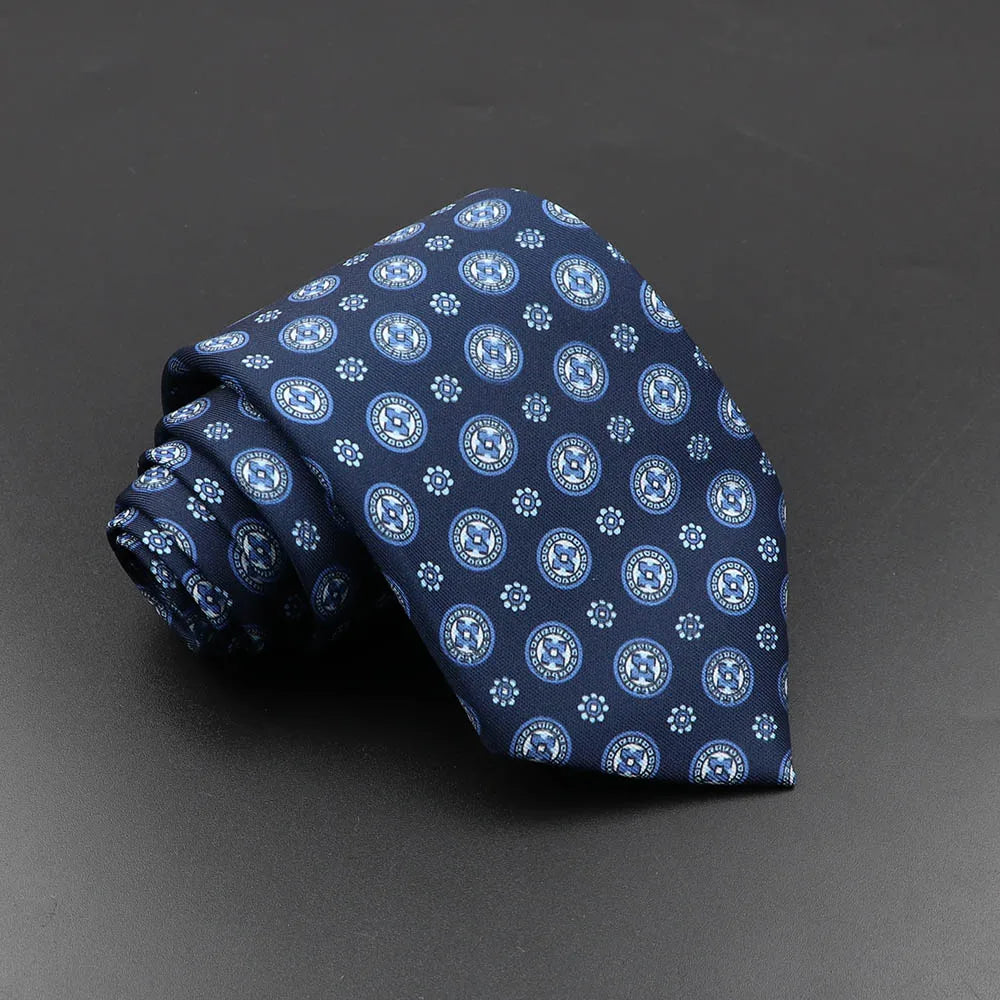 Men's Fashion Silk Tie Soft Novelty Necktie Blue Green Orange Ties Qme 45