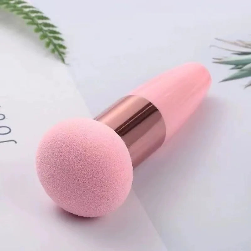 Mushroom Head Makeup Brushes Powder Puff Cosmetic Sponge Handle Women Qme