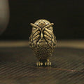 Retro Copper Animal Tea Pet Antique Solid Brass Owl Miniature Qme A2