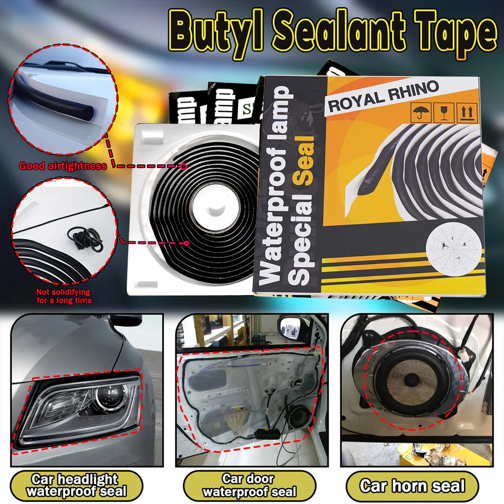 Car Headlight Sealant Seal Snake Butyl Rubber Glue Reseal HID Headlamps Taillight Shield Waterproof Tape for Automotive Lighting Qme