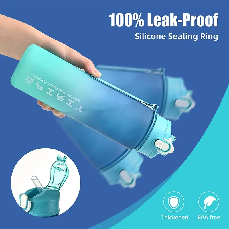 800ml Large Capacity Sports Water Bottle Leak Proof Colorful Plastic Cup Drinking Outdoor Travel Portable Gym Fitness Jugs Qme