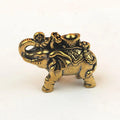 Mini Elephant Figurines Accessoires Miniatures Brass Metal Auspicious Qme Default Title